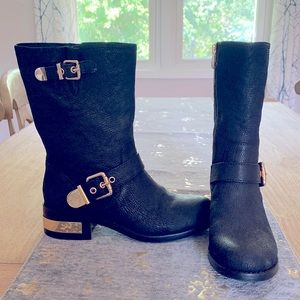 Vince Camuto Black leather Moto Boots